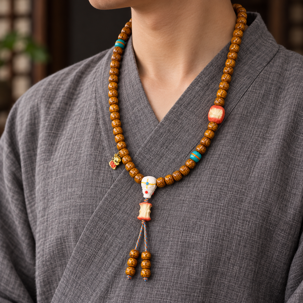 EverestArtstudios Gealterte Hainan-Xingyue-Bodhi-Mala, 108 Perlen