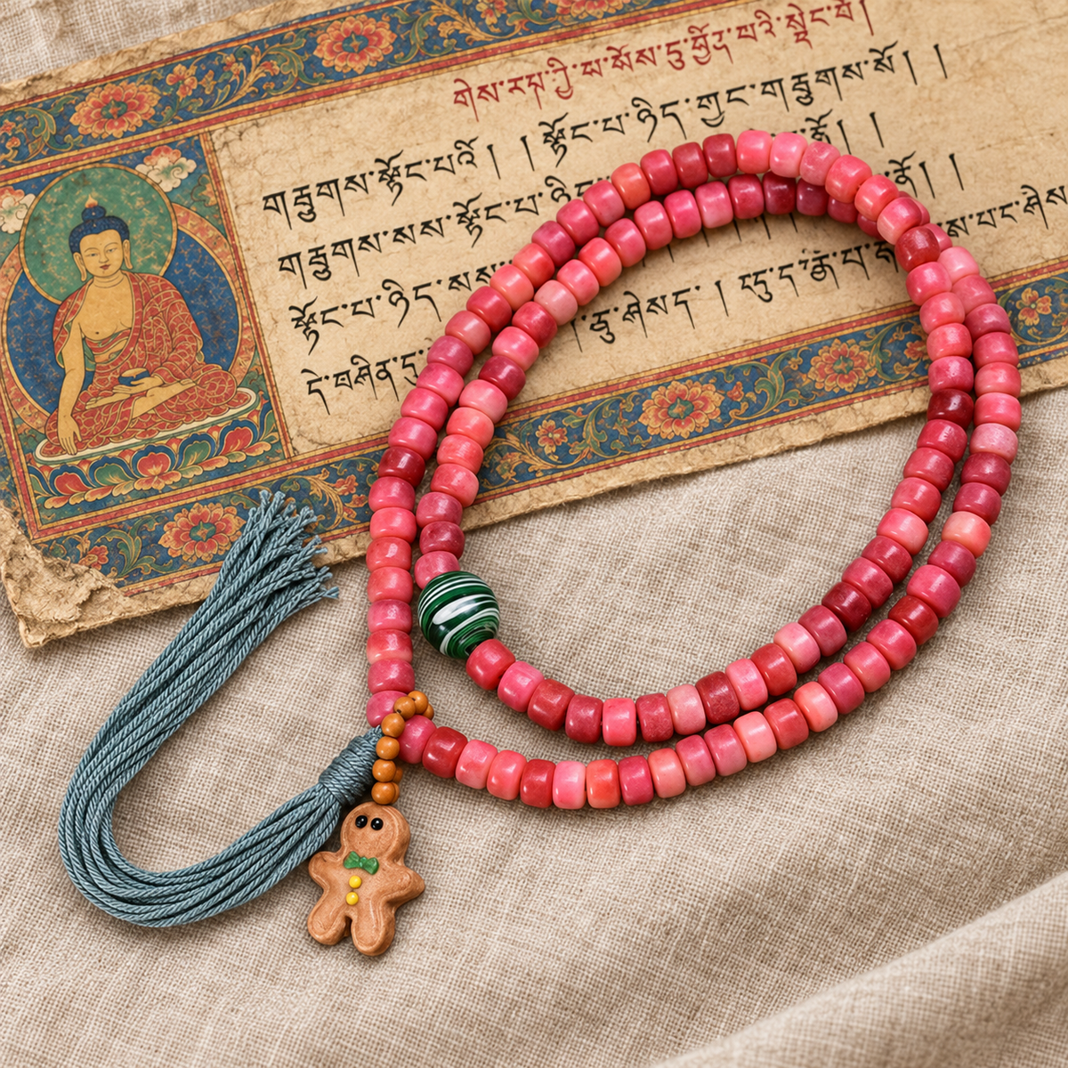 EverestArtstudios Full-Blood-Kamelknochen-Mala, 108 Perlen