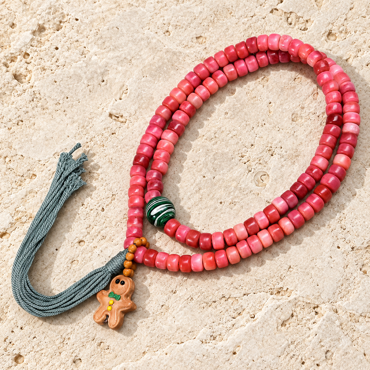 EverestArtstudios Full-Blood-Kamelknochen-Mala, 108 Perlen