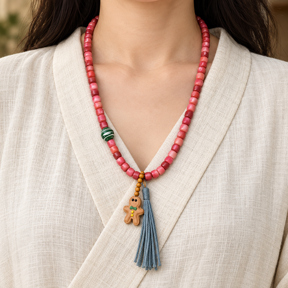 EverestArtstudios Full-Blood-Kamelknochen-Mala, 108 Perlen