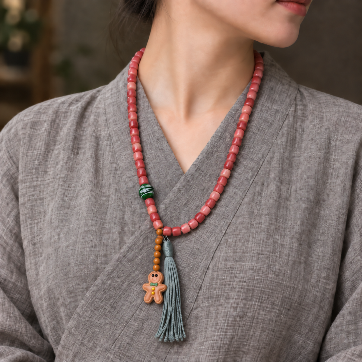 EverestArtstudios Full-Blood-Kamelknochen-Mala, 108 Perlen