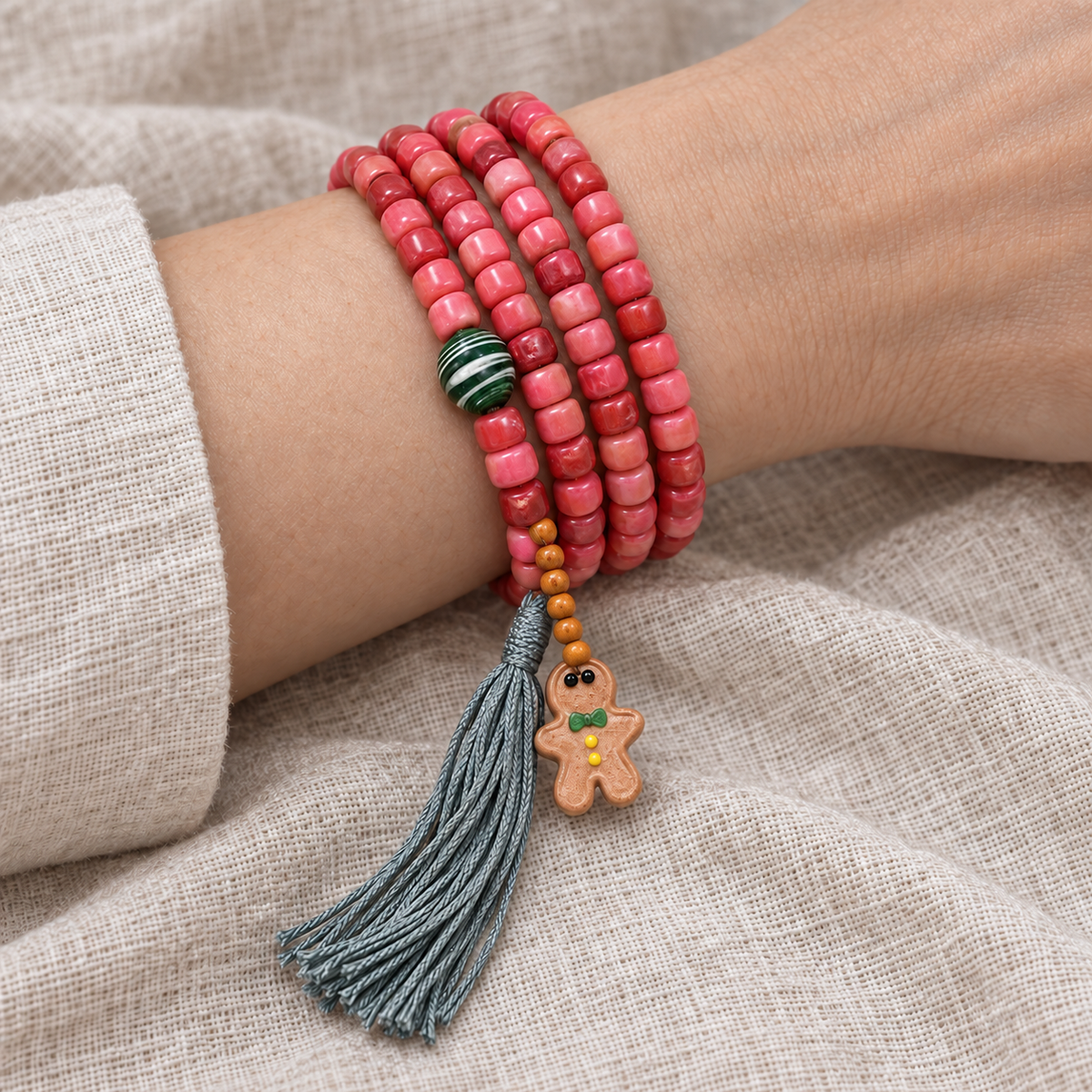 EverestArtstudios Full-Blood-Kamelknochen-Mala, 108 Perlen