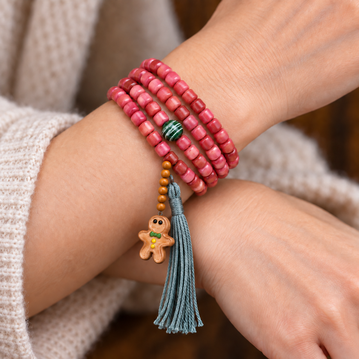 EverestArtstudios Full-Blood-Kamelknochen-Mala, 108 Perlen