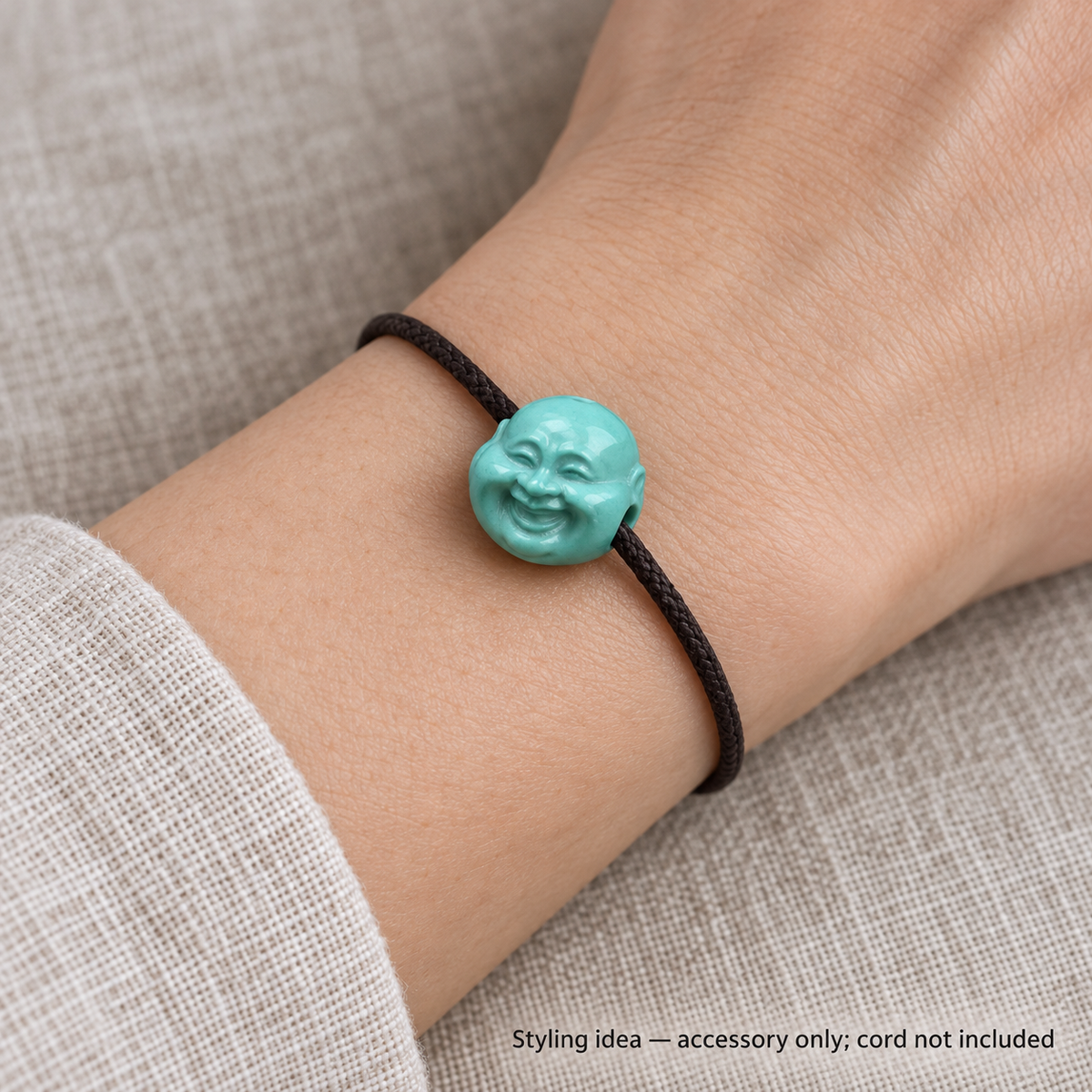 Accesorio Mala cabeza de Buda en turquesa