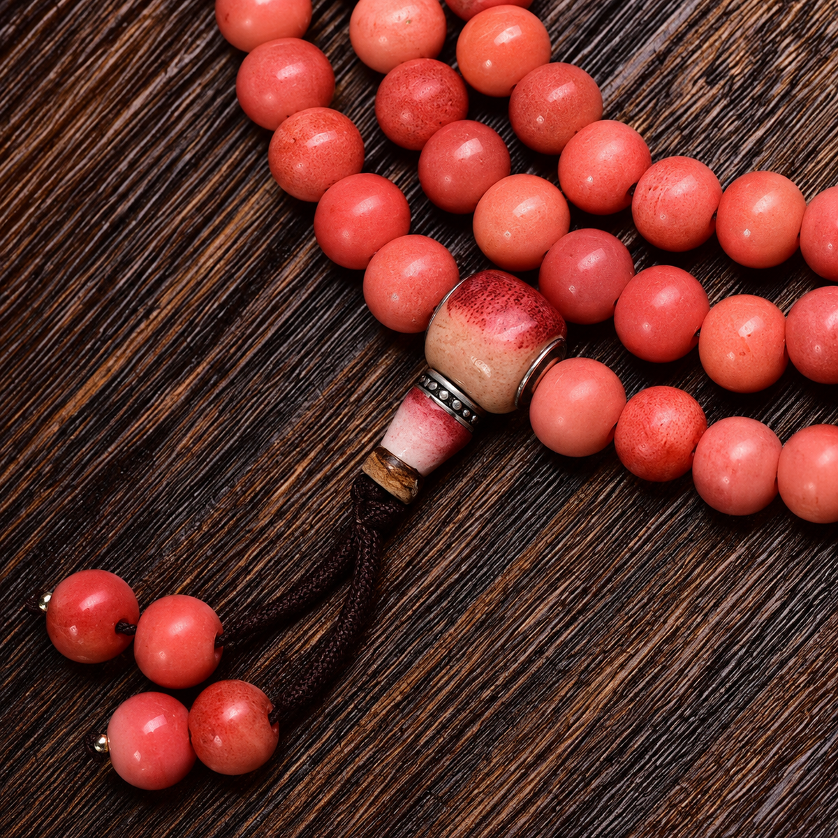 Mala os de chameau verre et perle Guru