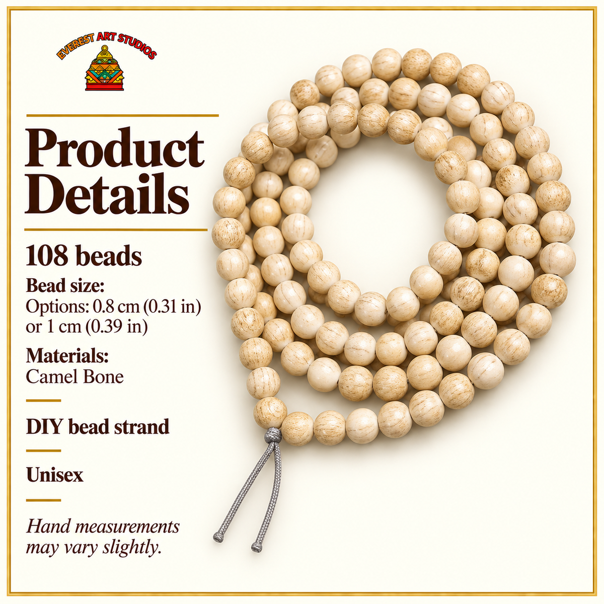 108 cuentas camello tibetano para joyas