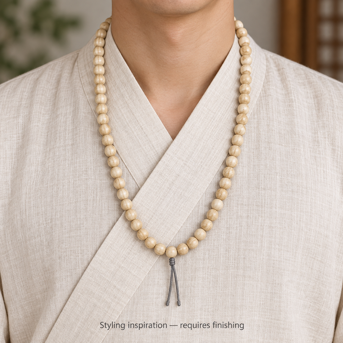 EverestArtstudios Aged Tibetan Camel Bone 108-Bead DIY Strand