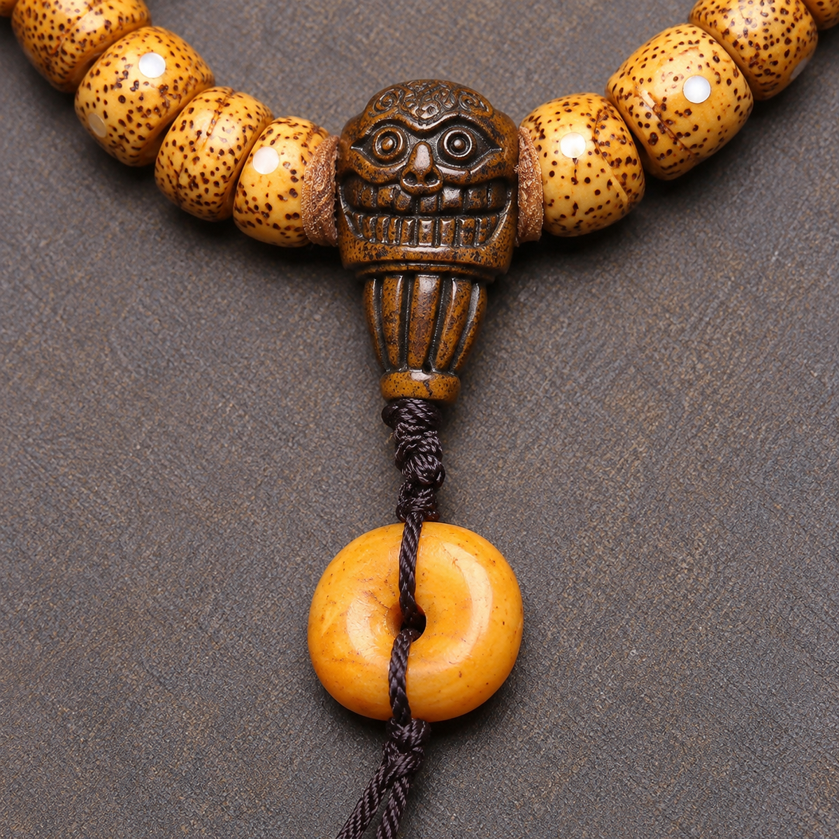Mala de 108 cuentas Bodhi Xingyue con hueso y anillo de seguridad