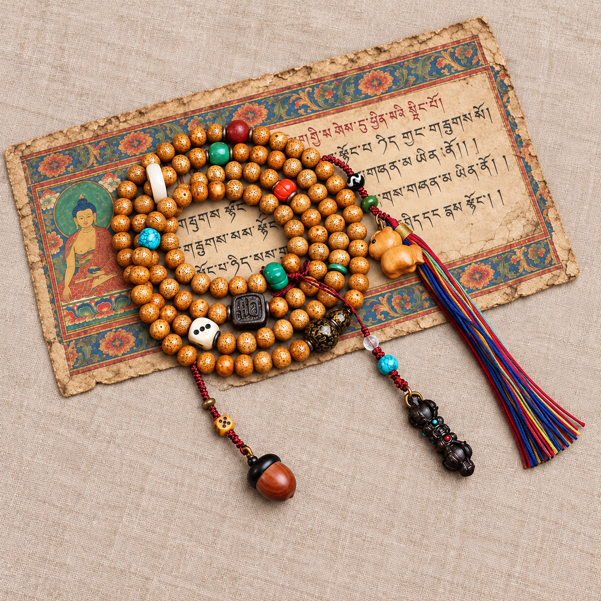 Mala 108 Bodhi Xingyue texturé 1.10 cm