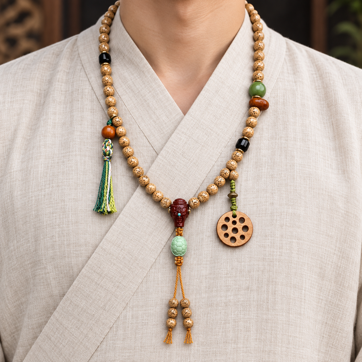 EverestArtstudios Xingyue-Bodhi-Mala, 108 Perlen, Sandelholz
