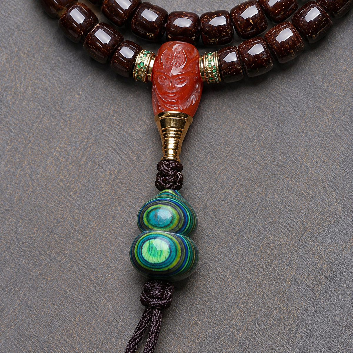 EverestArtstudios Kokos-Mala, 108 Perlen, Dzi-Stil/Ghau