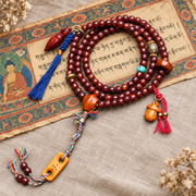 Mala Bodhi Xingyue turquoise sculpté