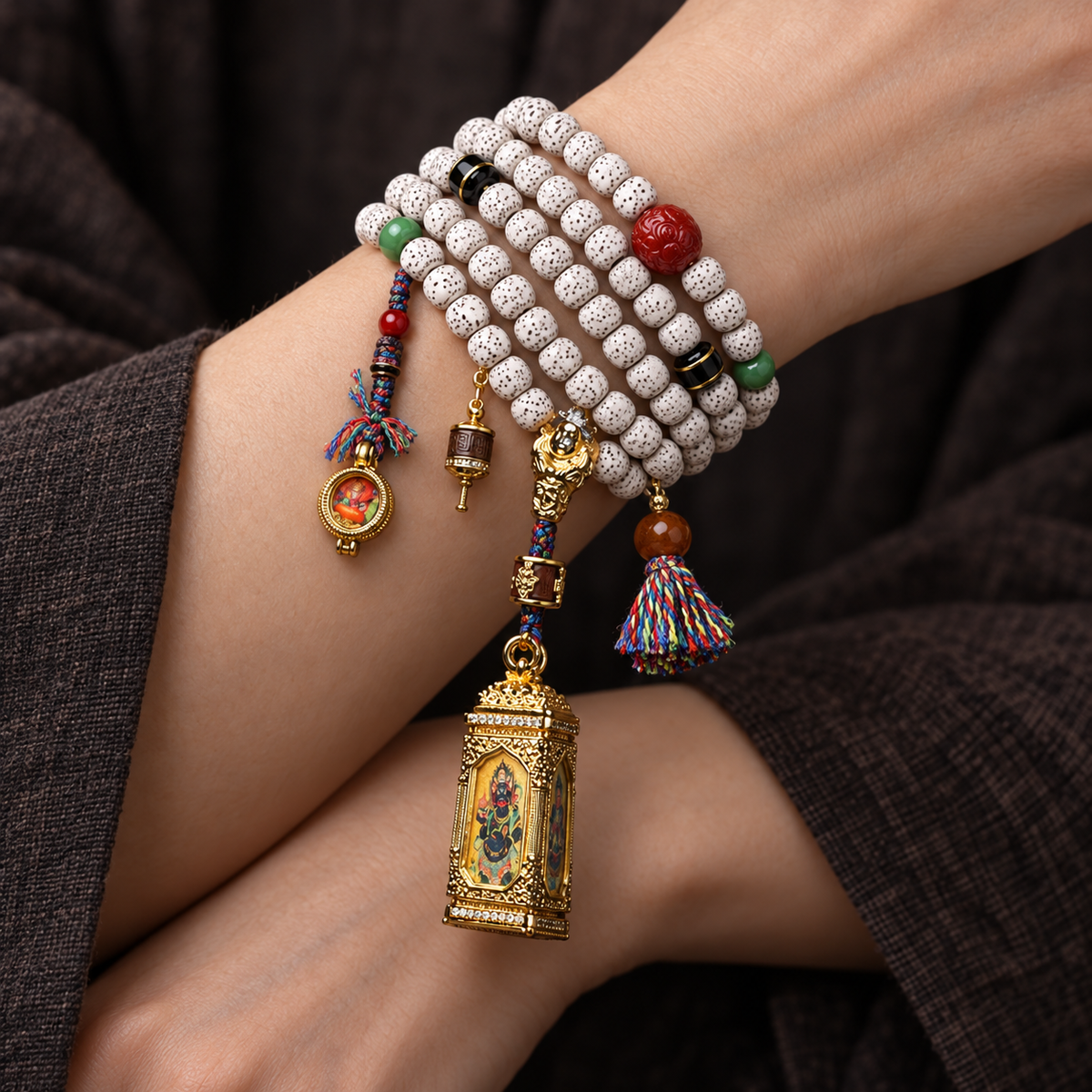 EverestArtstudios Xingyue-Bodhi-Mala, vierseitige Thangka