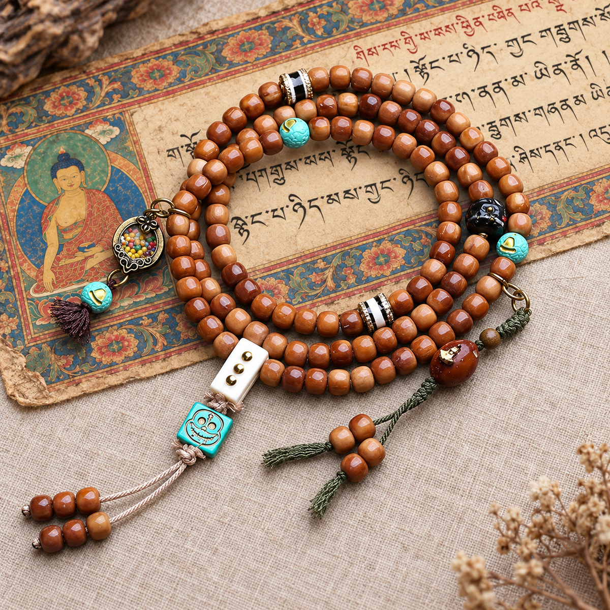 Mala 108 détails Bodhi œil de phénix