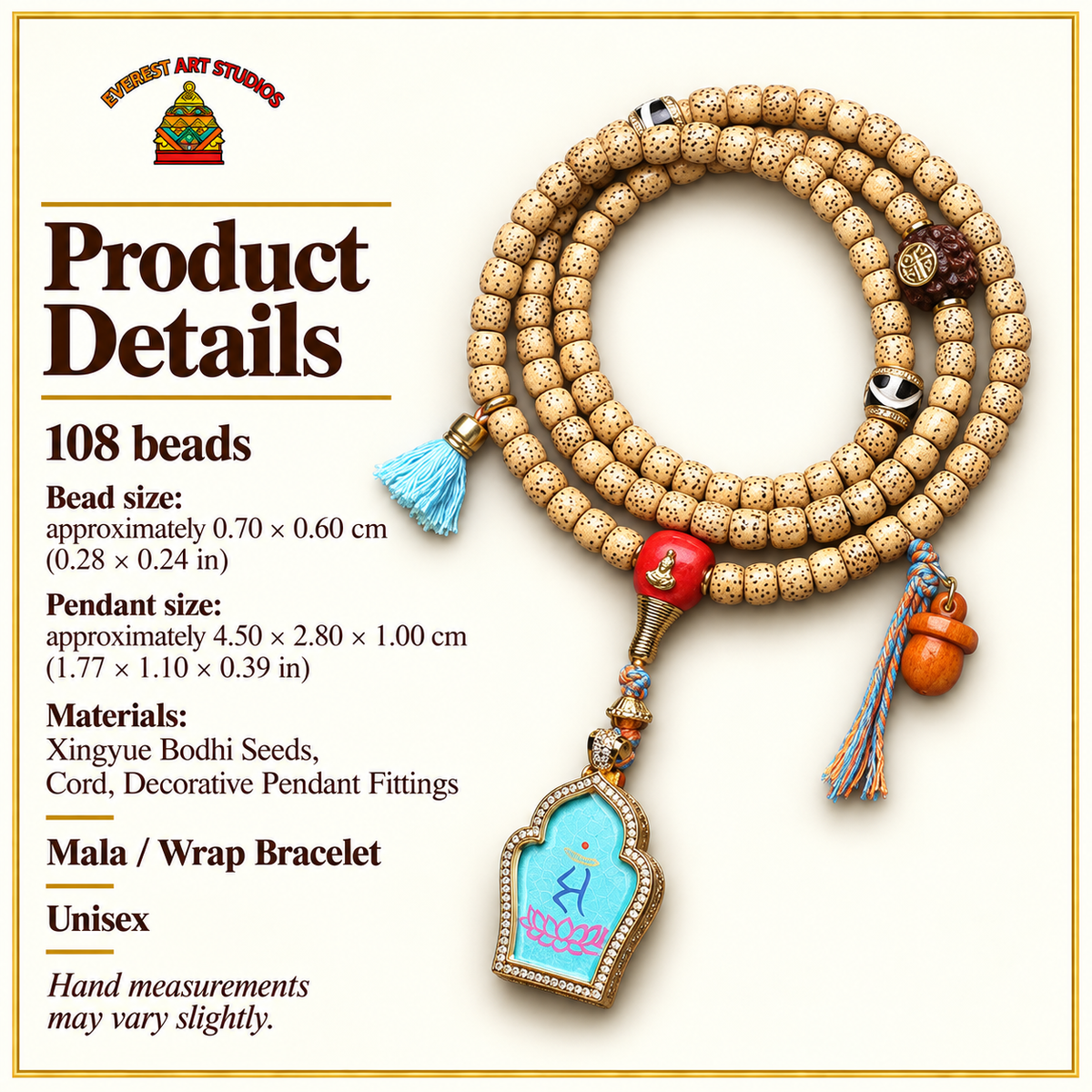EverestArtstudios Xingyue-Bodhi-Mala, Manjushri-Thangka