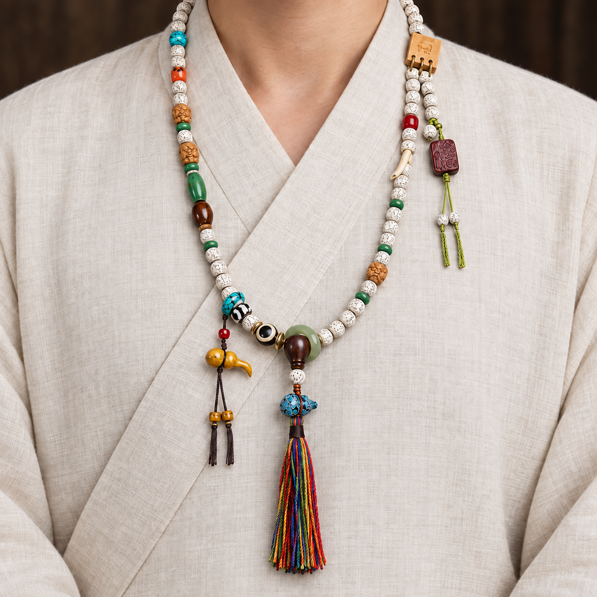 EverestArtstudios Xingyue-Bodhi-Mala, 108 Tonnenperlen/Quasten