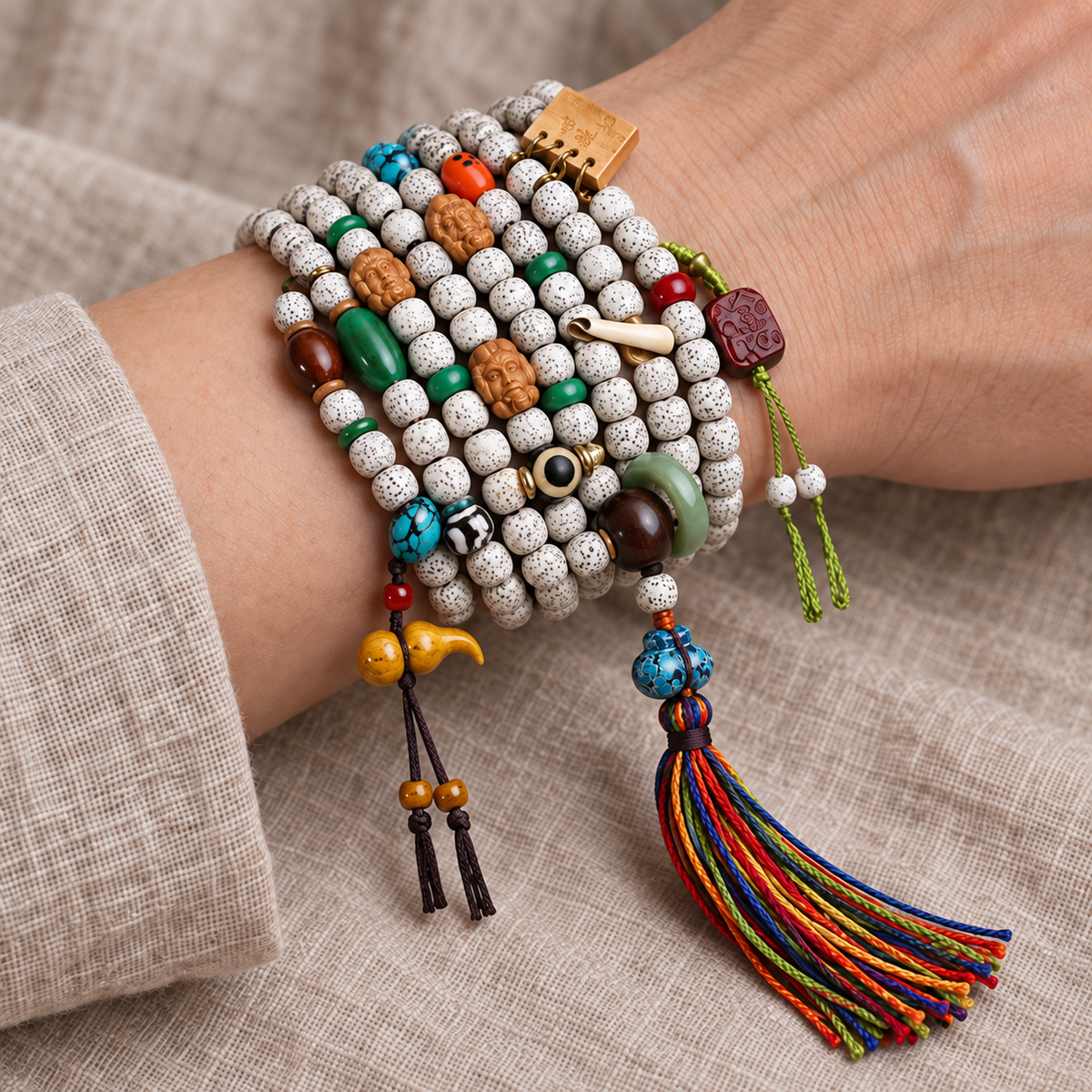 EverestArtstudios Xingyue-Bodhi-Mala, 108 Tonnenperlen/Quasten