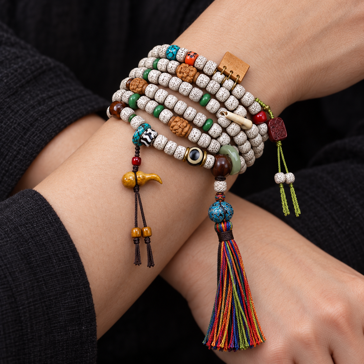 EverestArtstudios Xingyue-Bodhi-Mala, 108 Tonnenperlen/Quasten