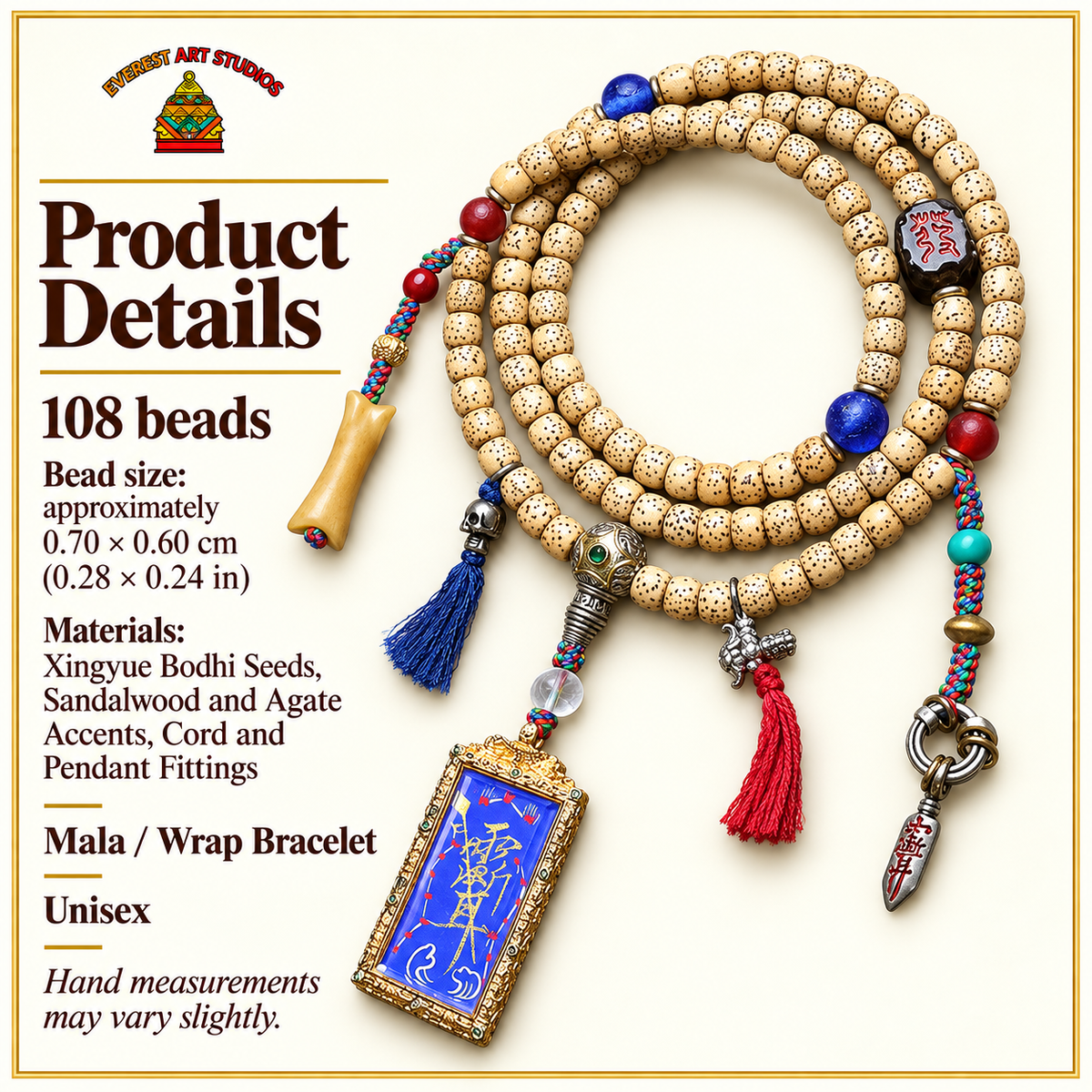 EverestArtstudios Xingyue-Bodhi-Mala, Thangka/Sandelholz