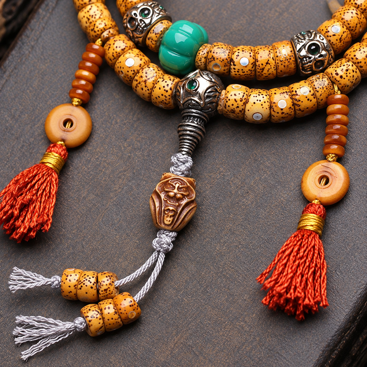 EverestArtstudios Xingyue-Bodhi-Mala, 108 Perlen, Knochen