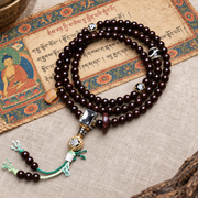 Mala 108 noix de coco agate incrustée