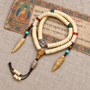 EverestArtstudios Kamelknochen-Mala, 108 Perlen, Goldfarbe