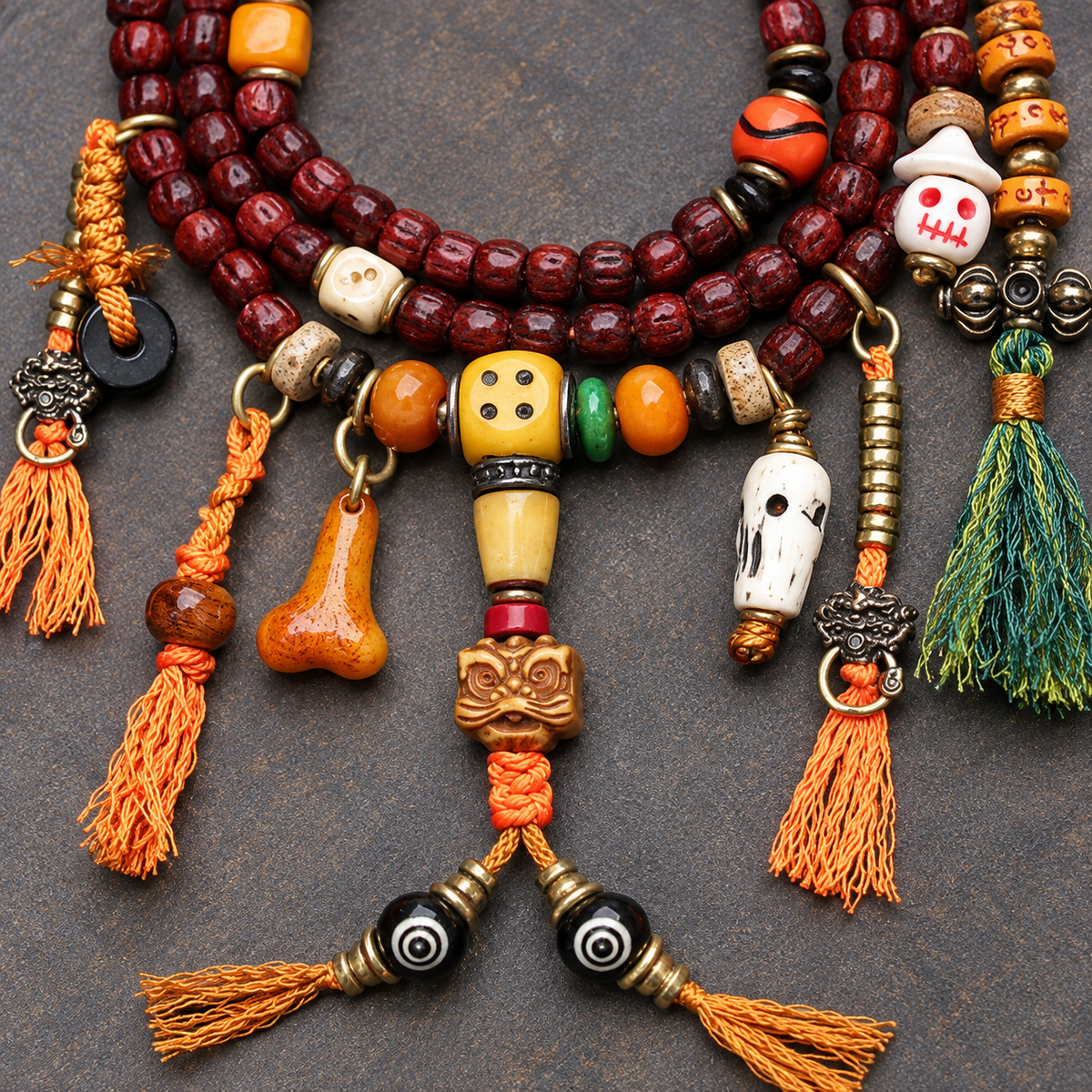 EverestArtstudios Bodhi-Samen-Mala, 108 Perlen, Pixiu/Vajra