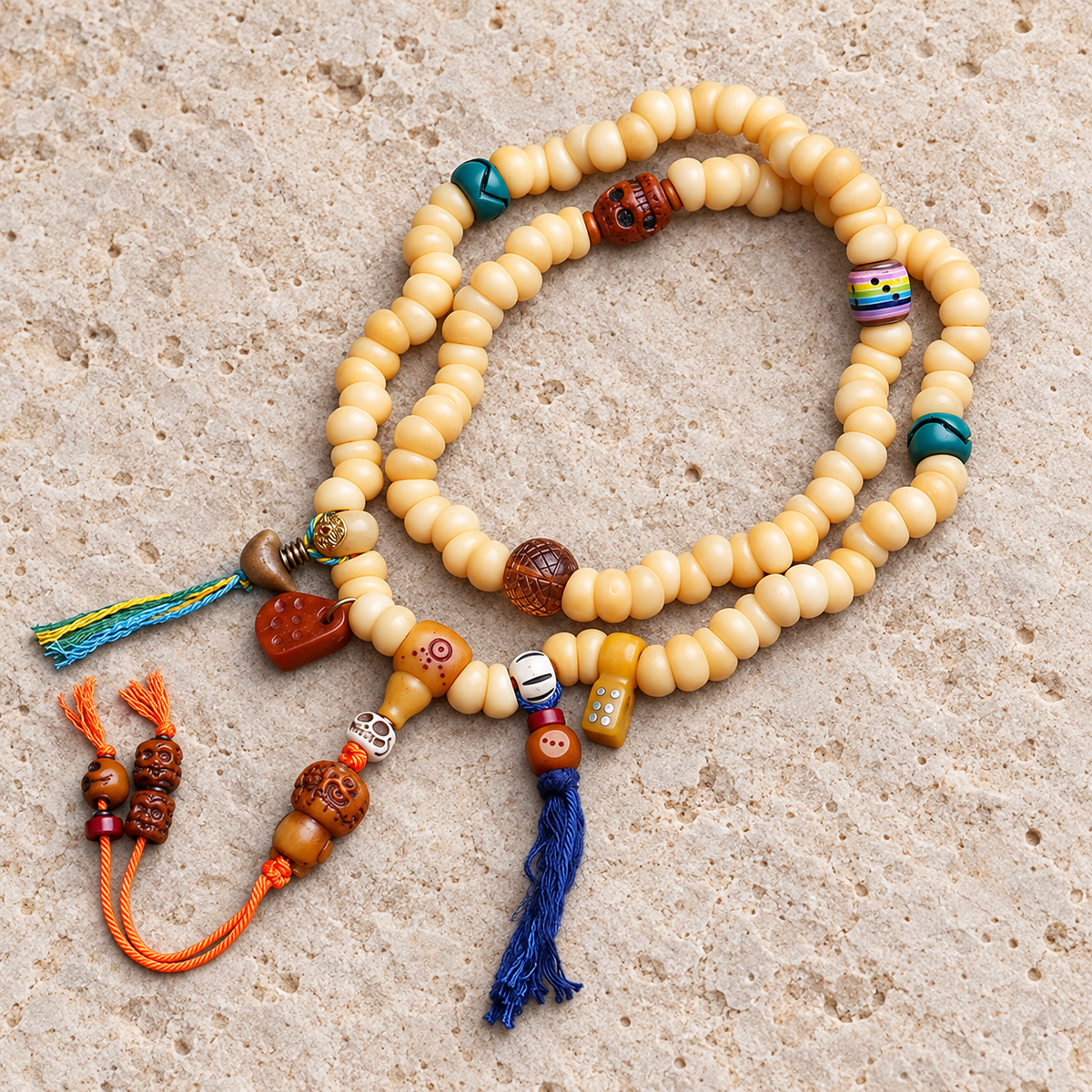 EverestArtstudios Kamelknochen-Mala, Goldfarbe/Yakknochen