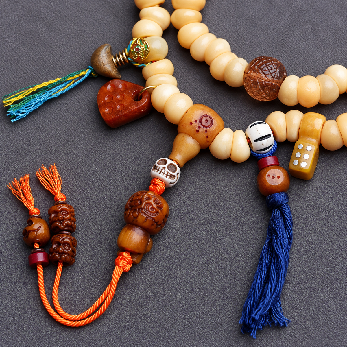 EverestArtstudios Kamelknochen-Mala, Goldfarbe/Yakknochen