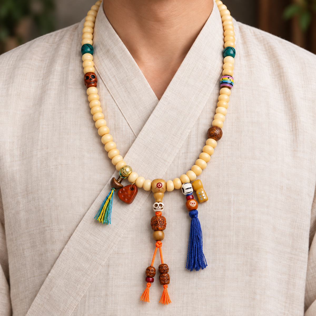 EverestArtstudios Kamelknochen-Mala, Goldfarbe/Yakknochen