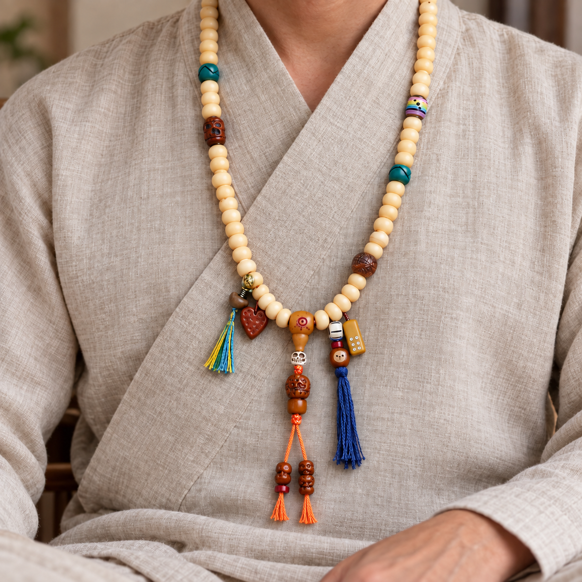 EverestArtstudios Kamelknochen-Mala, Goldfarbe/Yakknochen