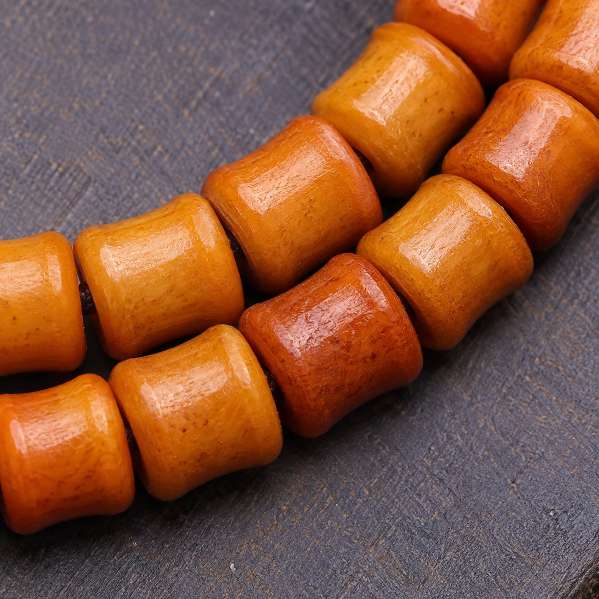 Mala 108 yack motif bambou obsidienne