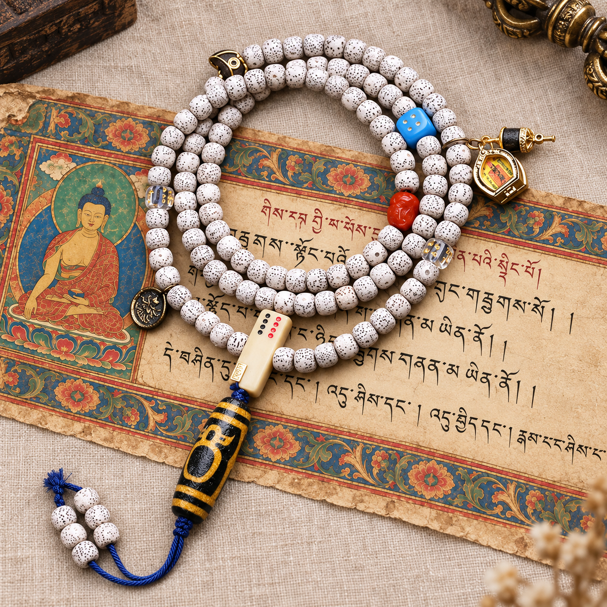 EverestArtstudios Xingyue-Bodhi-Mala, Kristall/Wohlstandsgott