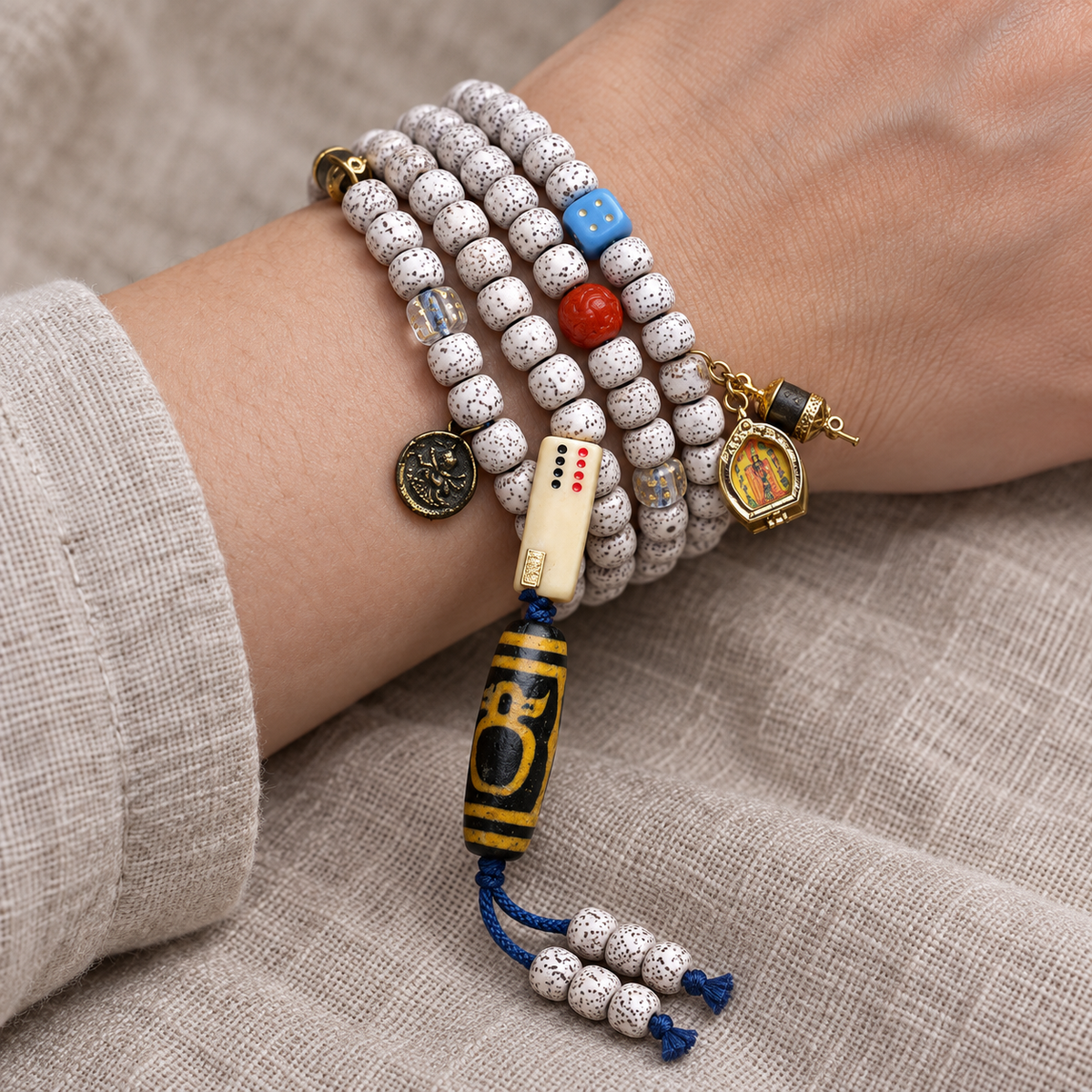 EverestArtstudios Xingyue-Bodhi-Mala, Kristall/Wohlstandsgott