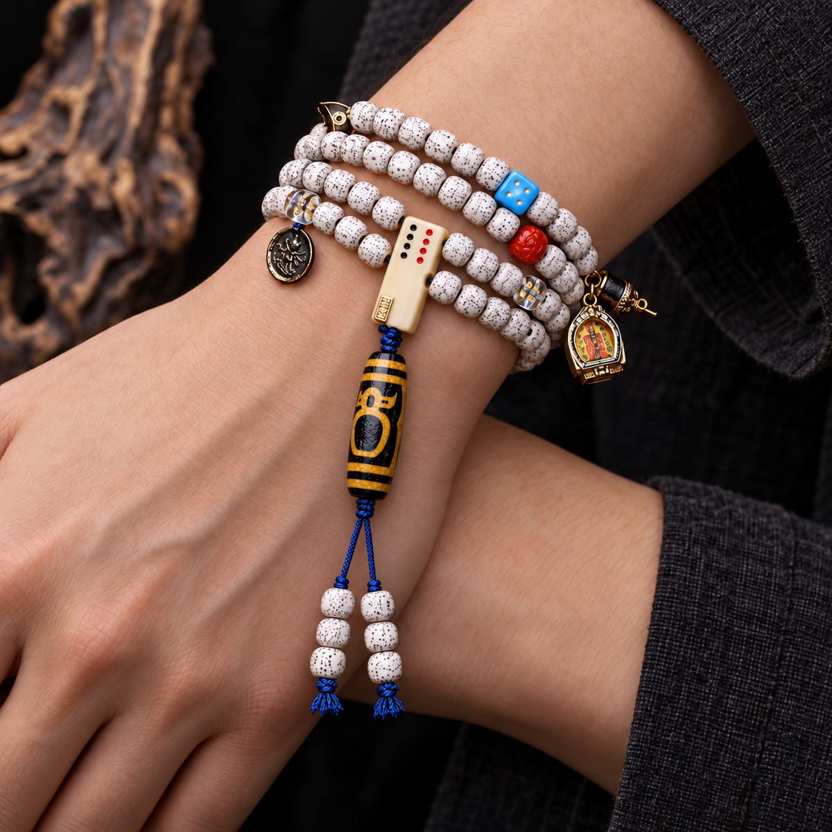 EverestArtstudios Xingyue-Bodhi-Mala, Kristall/Wohlstandsgott