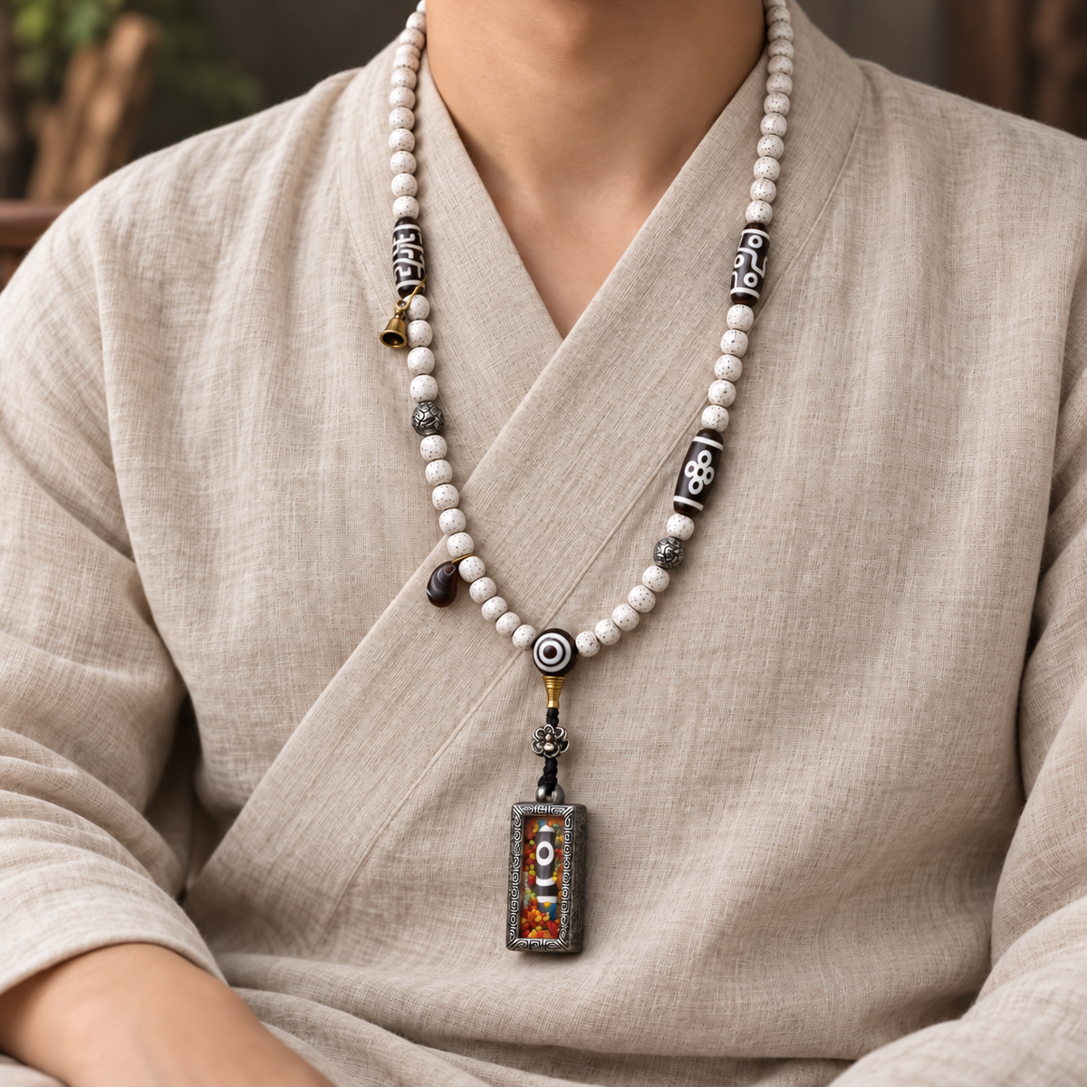EverestArtstudios Xingyue-Bodhi-Mala, Zwei-Augen-Dzi/Ghau