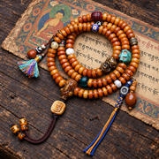 EverestArtstudios Yakknochen-Mala, 108 Perlen, Elefantenmotiv