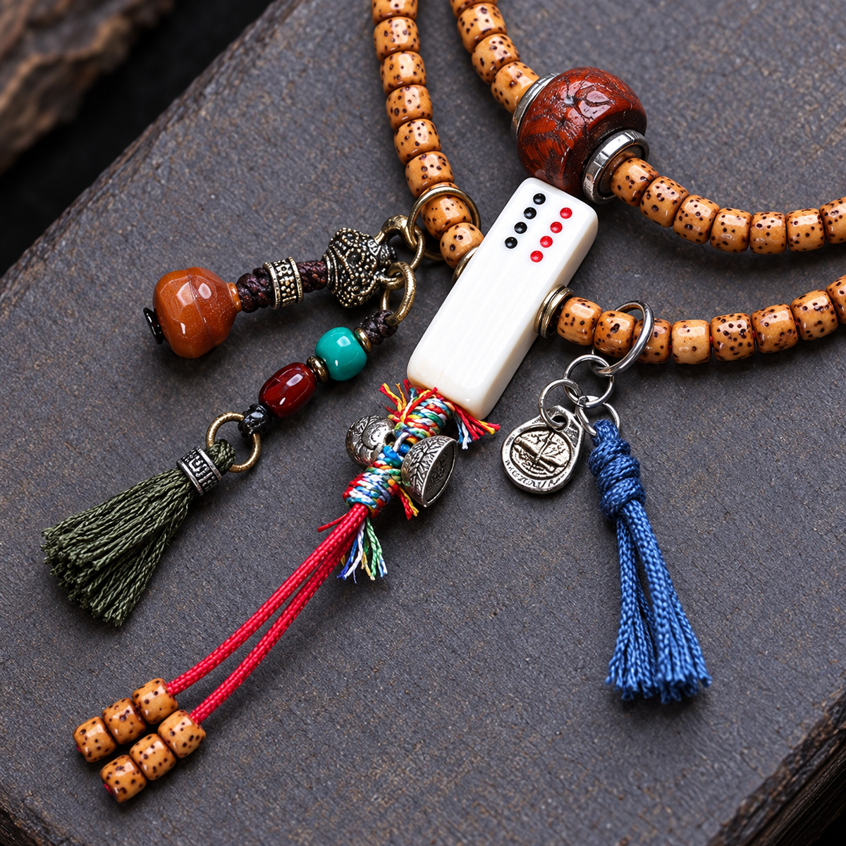 EverestArtstudios Xingyue-Bodhi-Mala, Phönixaugen/Achat