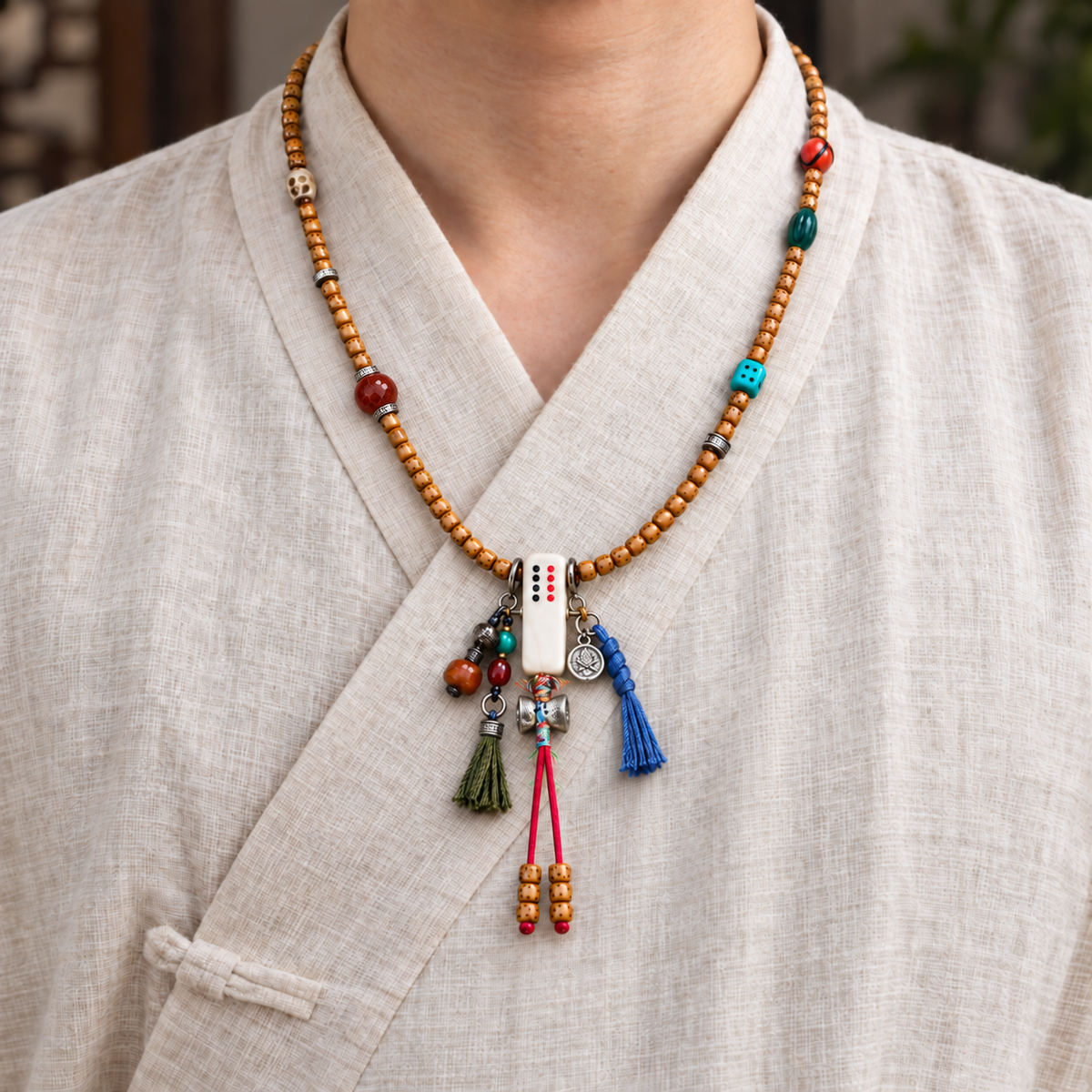 EverestArtstudios Xingyue-Bodhi-Mala, Phönixaugen/Achat