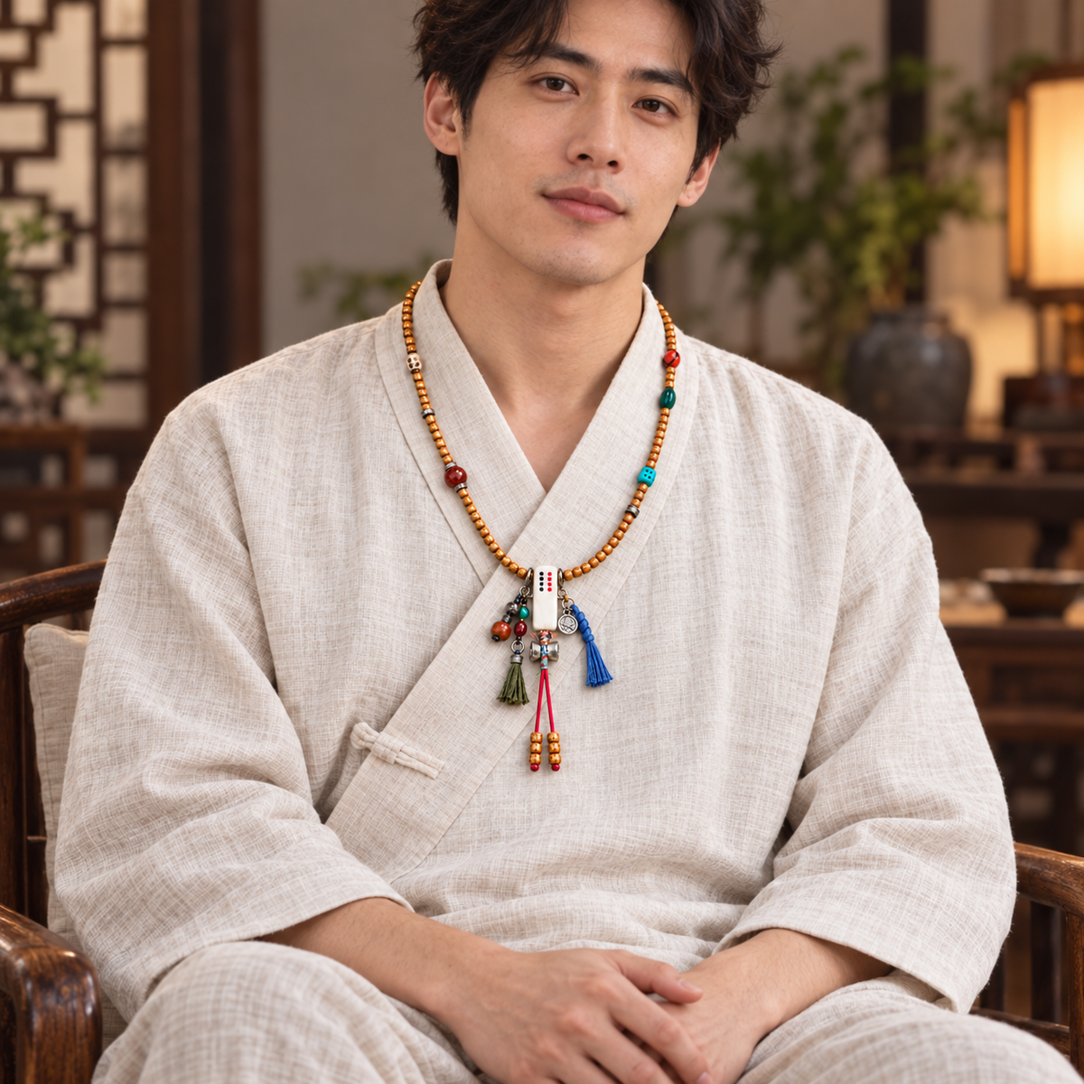 EverestArtstudios Xingyue-Bodhi-Mala, Phönixaugen/Achat