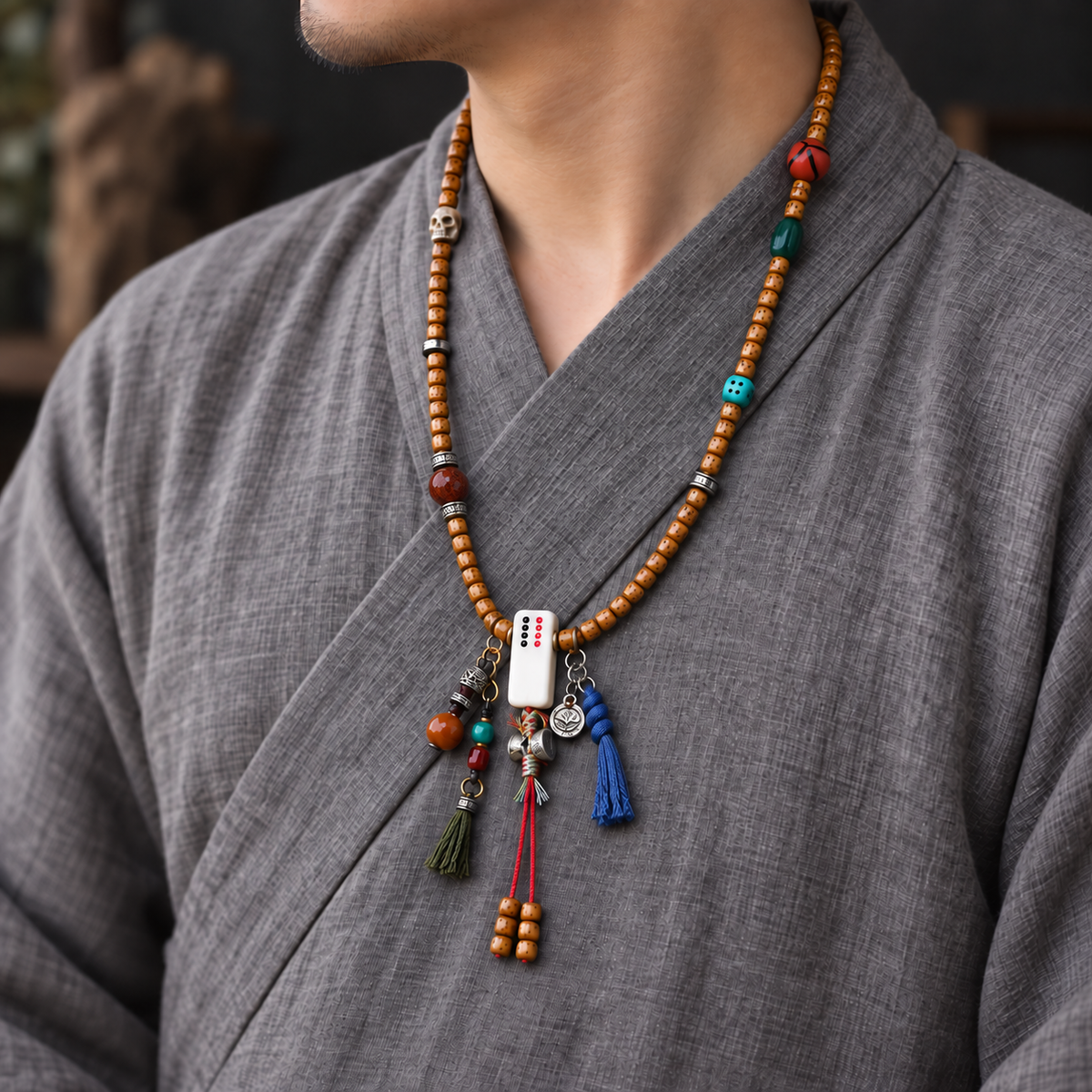 EverestArtstudios Xingyue-Bodhi-Mala, Phönixaugen/Achat