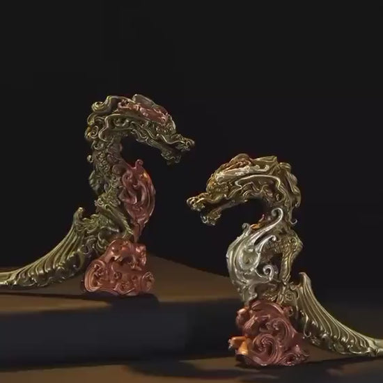 Handcrafted Brass / Silver Dragon Tea Knife – Symbol of Power & Prosperity