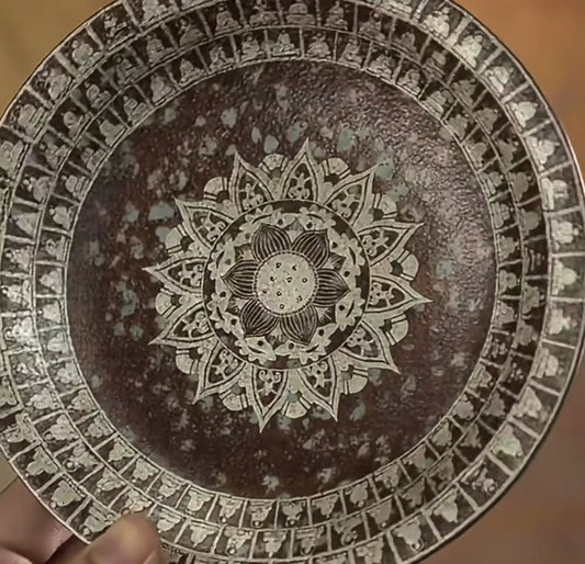 Dunhuang Thousand Buddha Silver-Plated Lotus Incense Burner