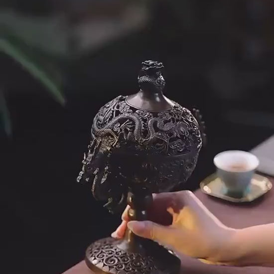 Traditional Bronze Dragon Incense Burner