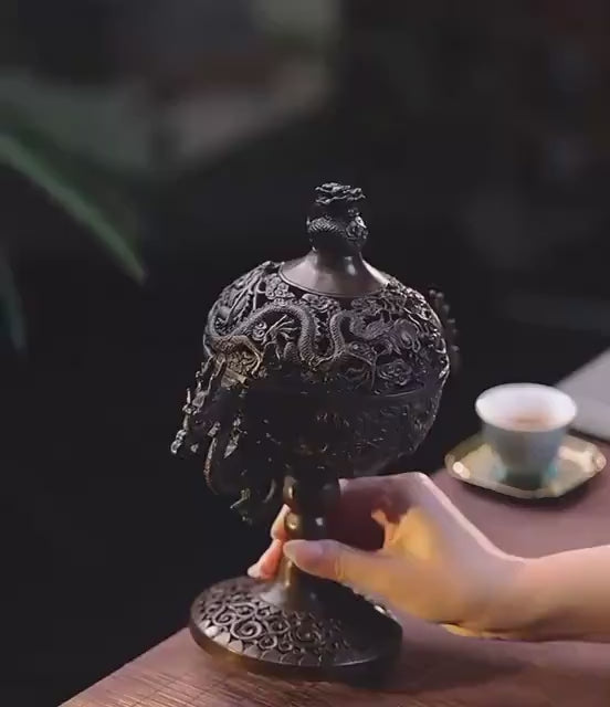 Traditional Bronze Dragon Incense Burner