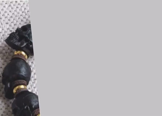 Handcrafted Tibetan Skull Mala Bracelet Camel Bone Amulet Beads