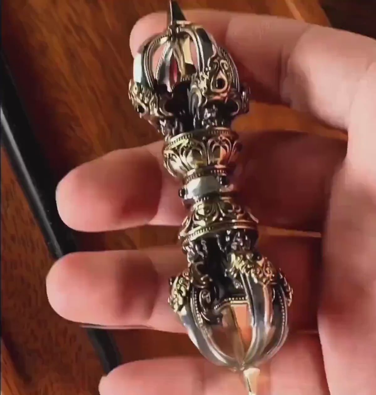 Load video: Handcrafted Vajra Nepalese Dorje Brass Handmade Tibetan Style gift Tibetan Sacred Buddhist Ritual