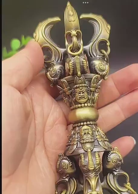 Load video: Handcrafted Brass closed Vajra Dorje: Tibetan Buddhist Ritual Tool