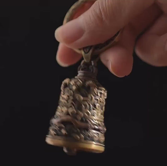 Brass Vajra Bell Pendant: Tibetan Buddhist Amulet Necklace