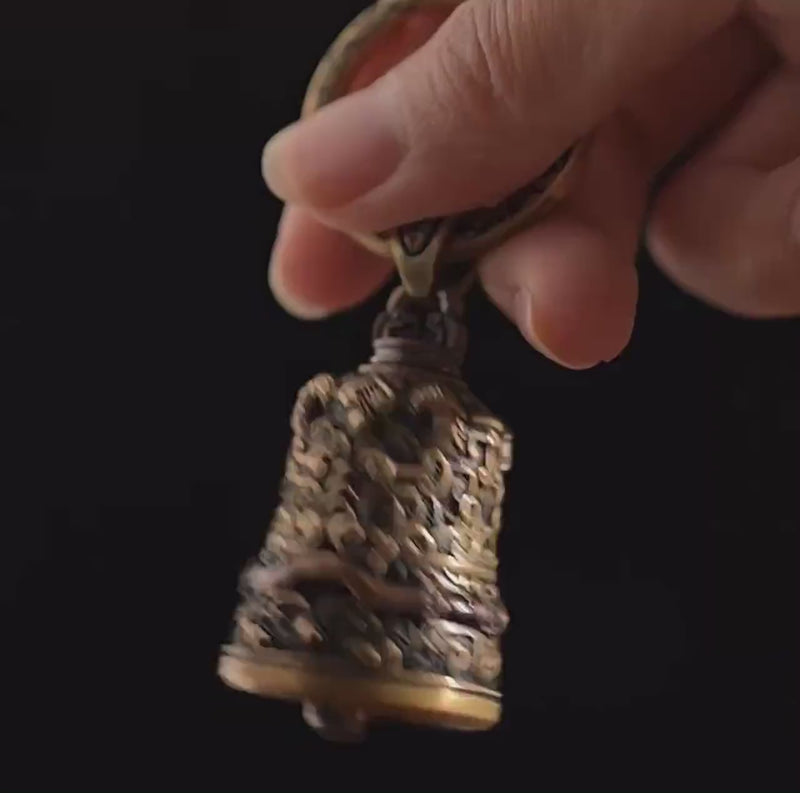 Brass Vajra Bell Pendant: Tibetan Buddhist Amulet Necklace